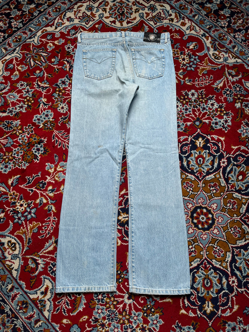 Vintage Versace Jeans Couture Patchwork Spellout Light Washed Jeans - 32