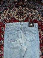 Vintage Versace Jeans Couture Patchwork Spellout Light Washed Jeans - 32