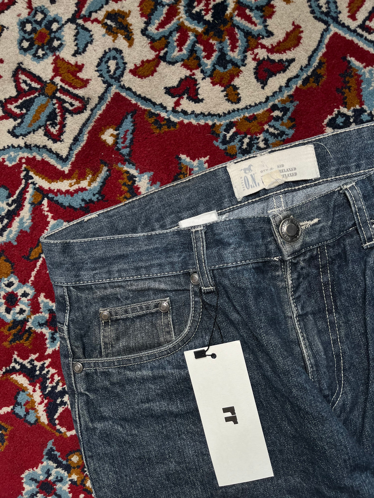 Vintage O.N. Sid Relaxed Fit Dark Washed Jeans - 32