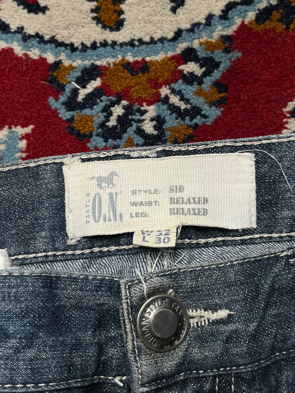 Vintage O.N. Sid Relaxed Fit Dark Washed Jeans - 32