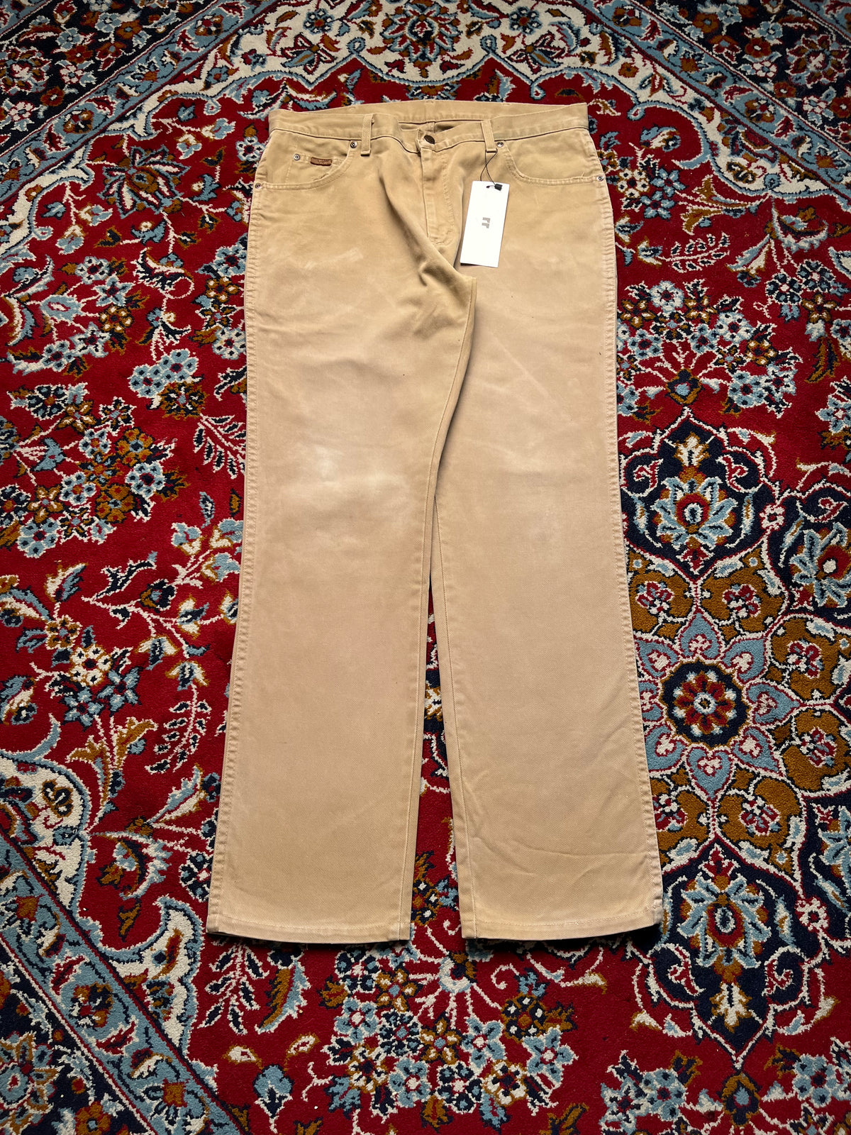 Vintage Wrangler Beige Tan Straight Fit Jeans - 34