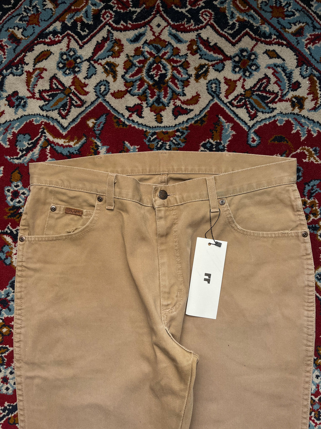 Vintage Wrangler Beige Tan Straight Fit Jeans - 34
