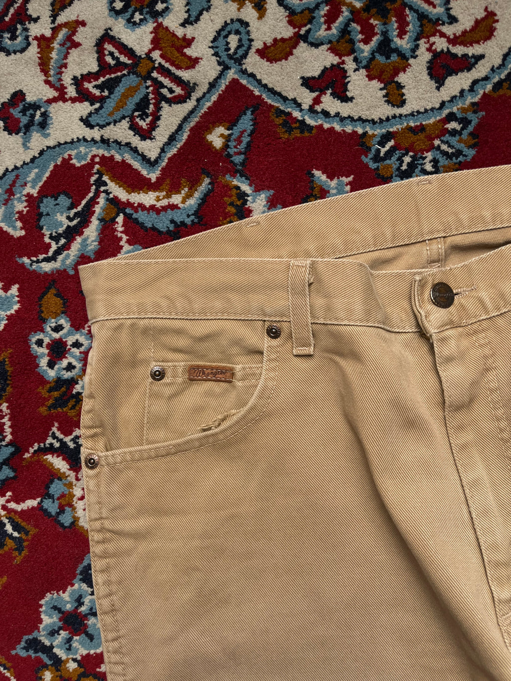 Vintage Wrangler Beige Tan Straight Fit Jeans - 34