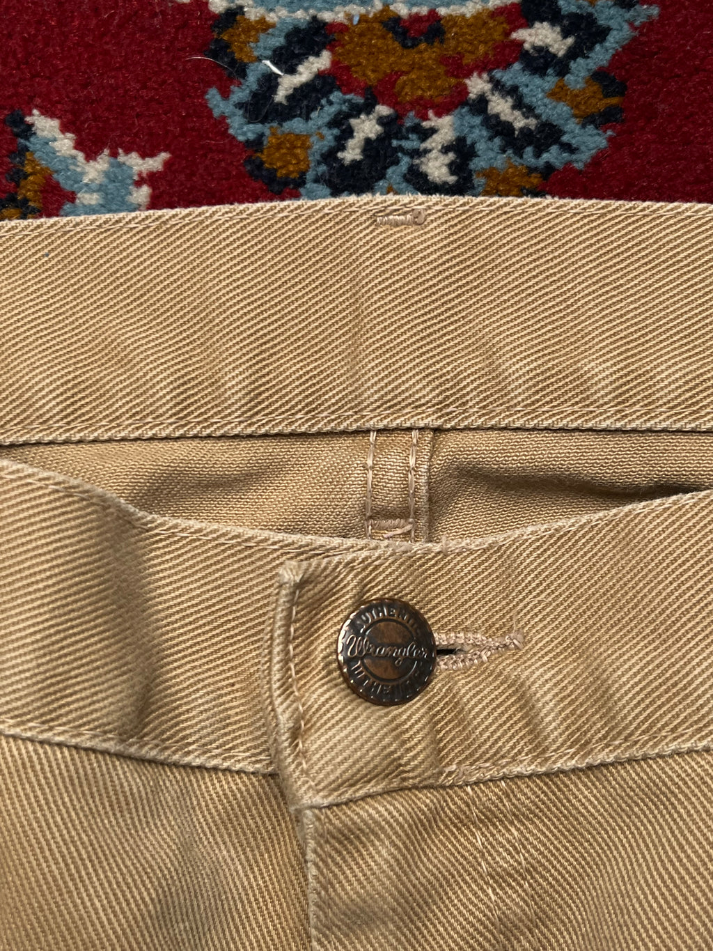 Vintage Wrangler Beige Tan Straight Fit Jeans - 34