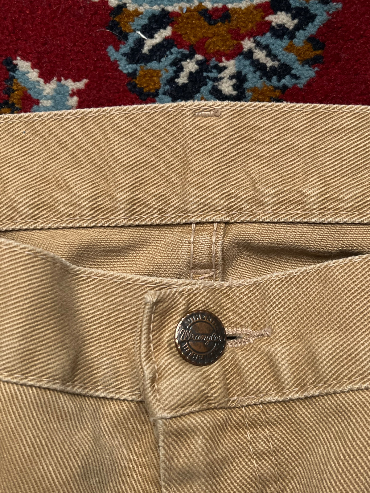 Vintage Wrangler Beige Tan Straight Fit Jeans - 34