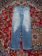 Vintage Wrangler Distressed Light Washed Straight Fit Jeans - 32