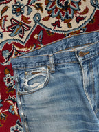 Vintage Wrangler Distressed Light Washed Straight Fit Jeans - 32