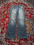 Vintage Blend Distressed Washed Bootcut Jeans - 34