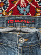 Vintage Blend Distressed Washed Bootcut Jeans - 34