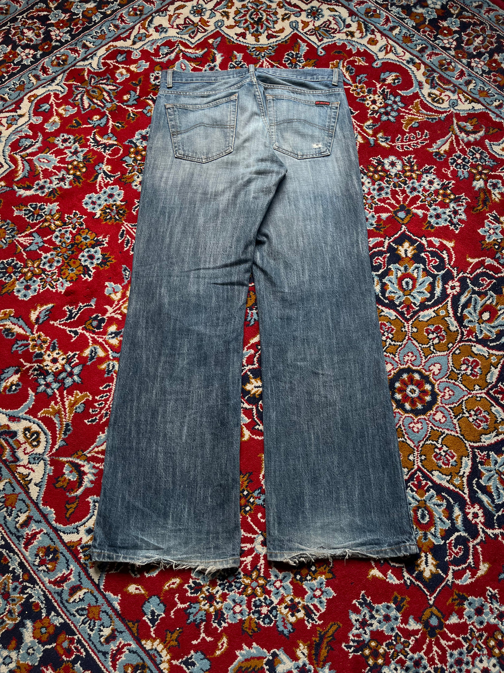Vintage Blend Distressed Washed Bootcut Jeans - 34