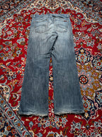 Vintage Blend Distressed Washed Bootcut Jeans - 34