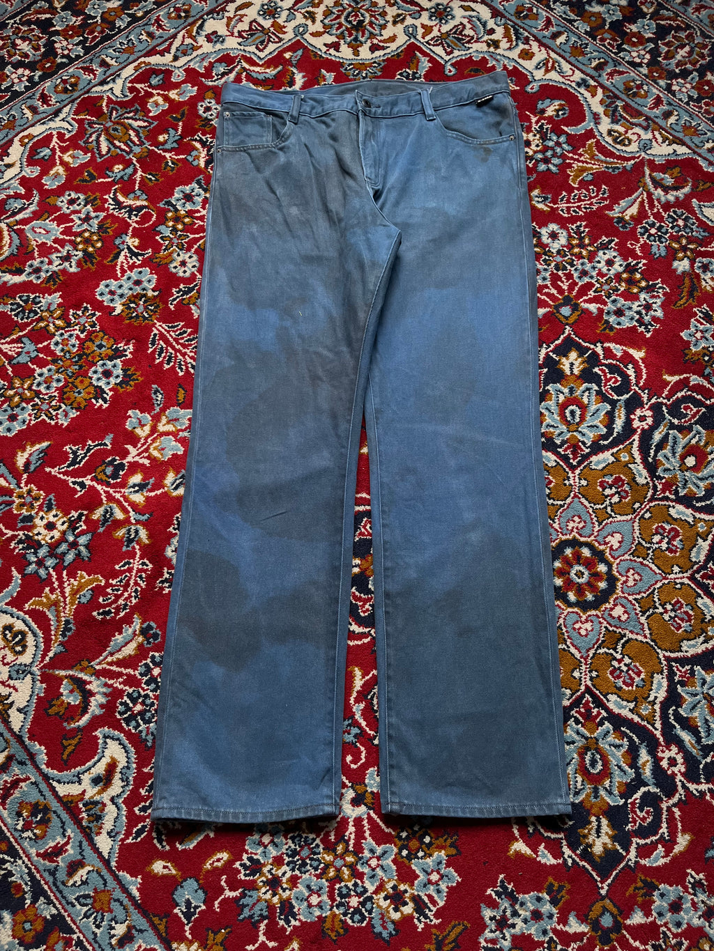 G-Star RAW Viktoria High Straight Fit Teal Blue Distressed JEANS - 36