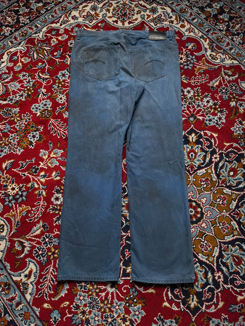 G-Star RAW Viktoria High Straight Fit Teal Blue Distressed JEANS - 36