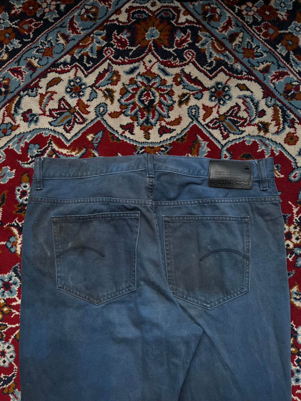 G-Star RAW Viktoria High Straight Fit Teal Blue Distressed JEANS - 36