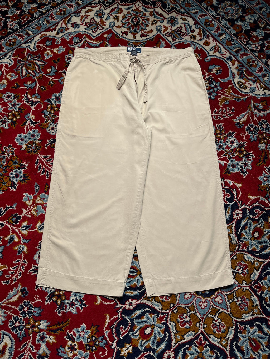Vintage Polo Ralph Lauren Beige Three Quarter Baggy Fit Pants - 36