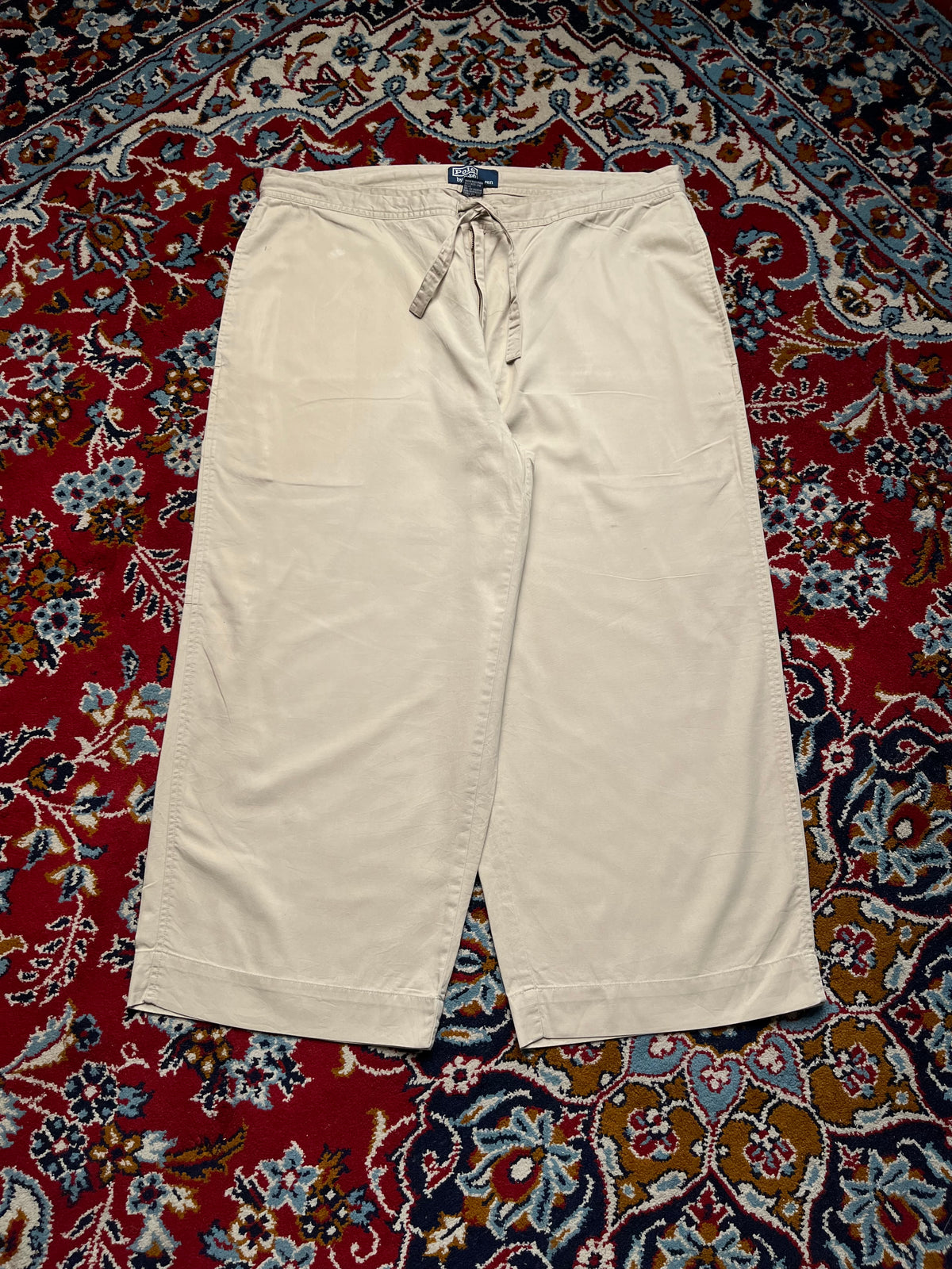 Vintage Polo Ralph Lauren Beige Three Quarter Baggy Fit Pants - 36