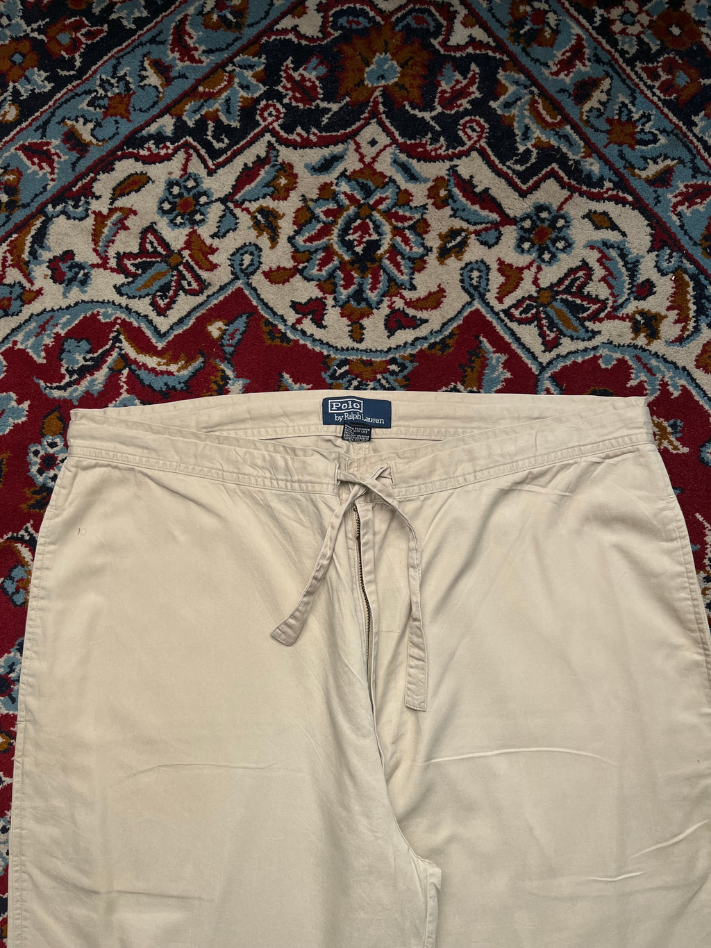 Vintage Polo Ralph Lauren Beige Three Quarter Baggy Fit Pants - 36