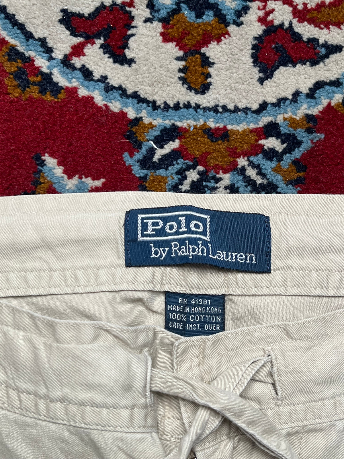 Vintage Polo Ralph Lauren Beige Three Quarter Baggy Fit Pants - 36