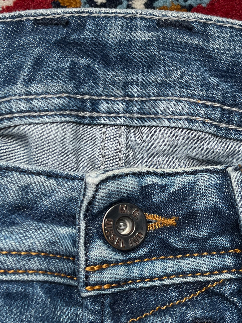 Diesel Safado Straight Fit 008B9 Distressed Medium Washed JEANS - 34