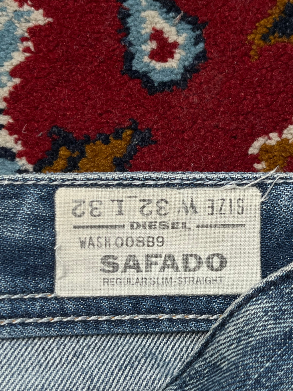 Diesel Safado Straight Fit 008B9 Distressed Medium Washed JEANS - 34
