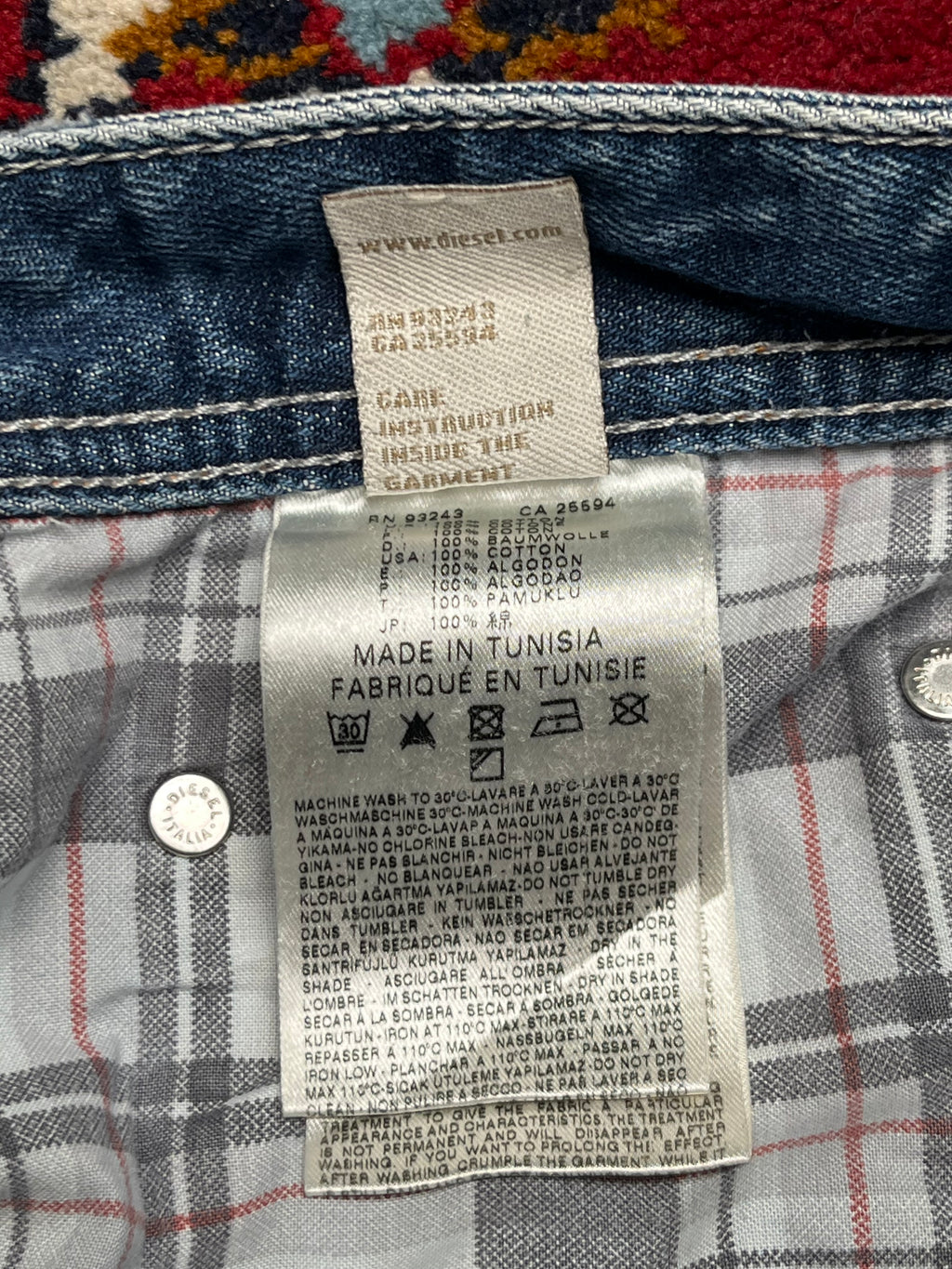 Diesel Safado Straight Fit 008B9 Distressed Medium Washed JEANS - 34