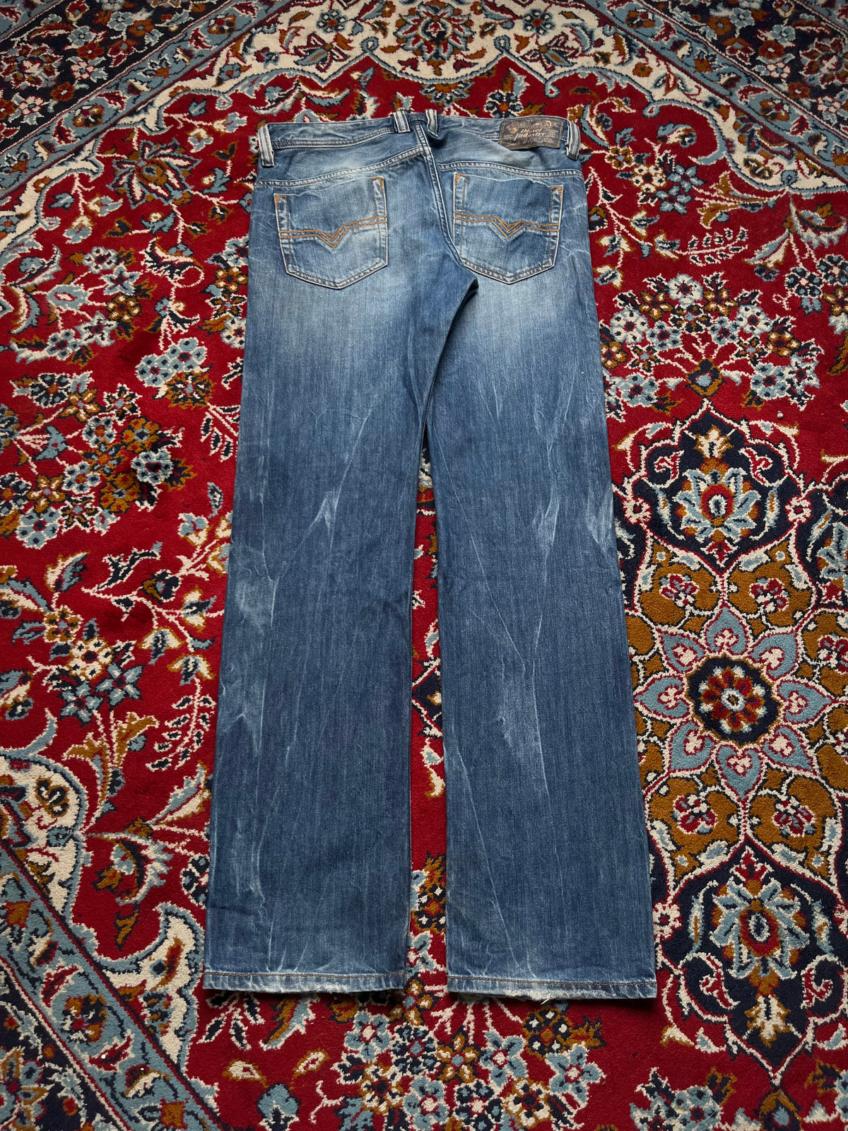 Diesel Safado Straight Fit 008B9 Distressed Medium Washed JEANS - 34
