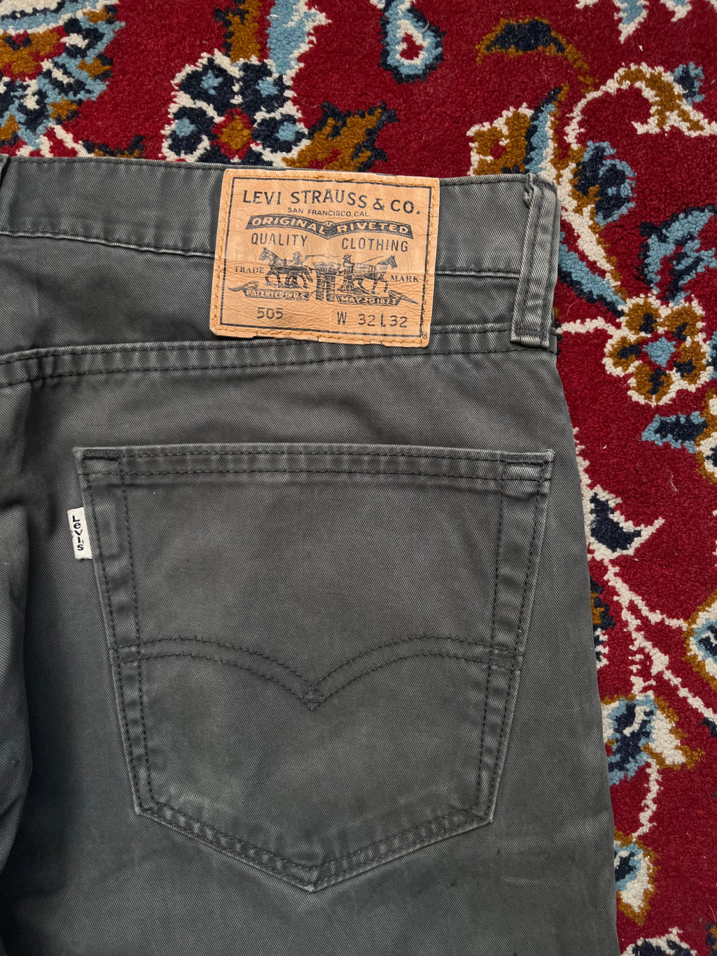 Levi's 505 Regular Straight Fit Faded Charcoal Grey JEANS - 32