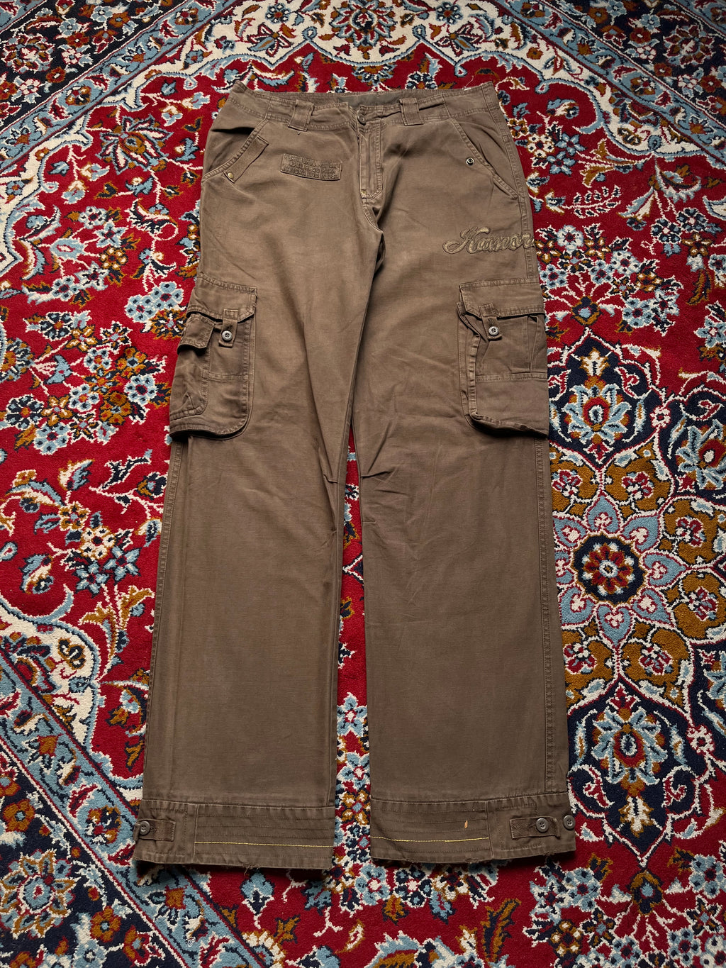 Vintage Kamora Multi Pocket Canvas Brown Cargo JEANS - 34