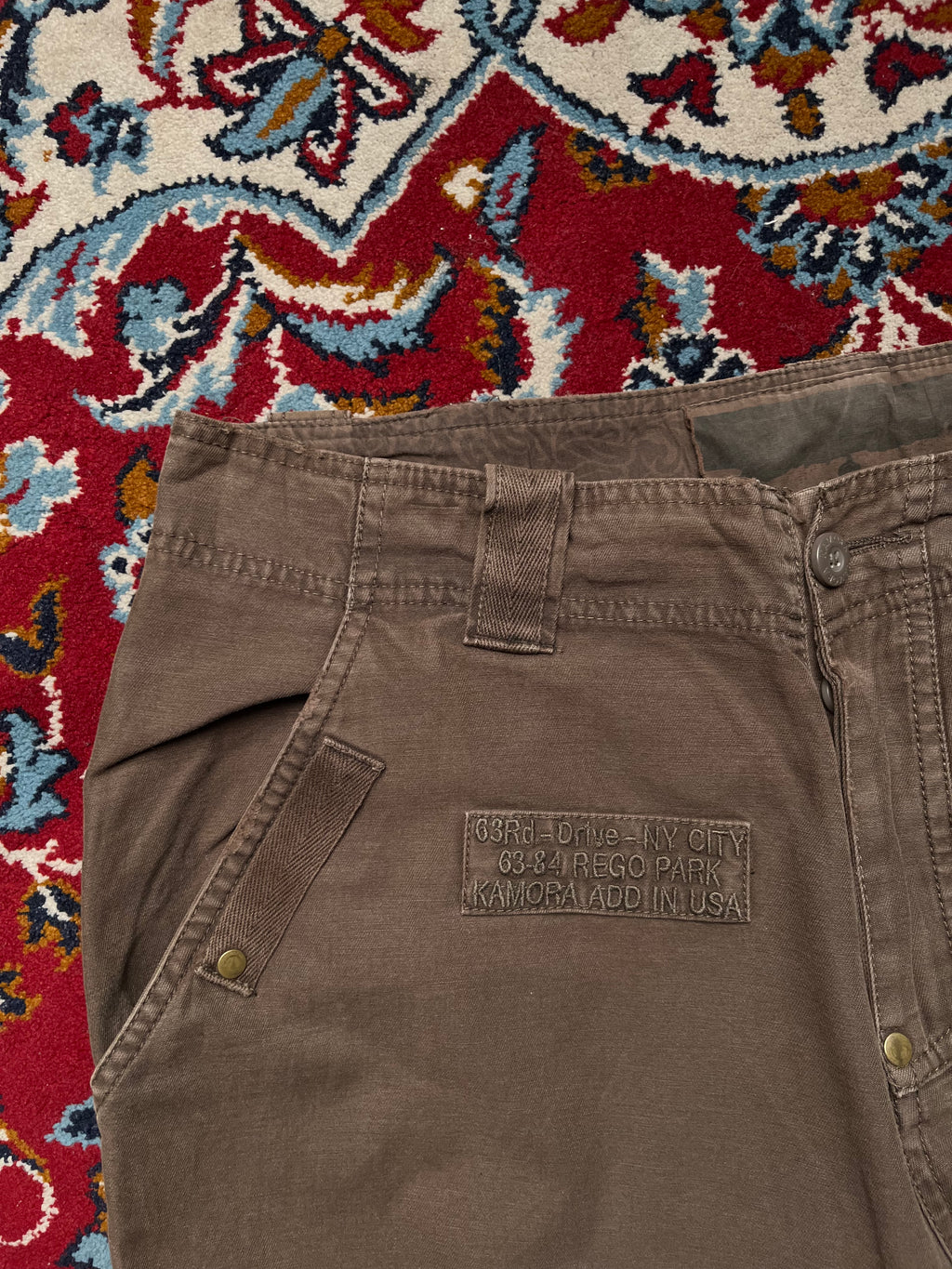 Vintage Kamora Multi Pocket Canvas Brown Cargo JEANS - 34