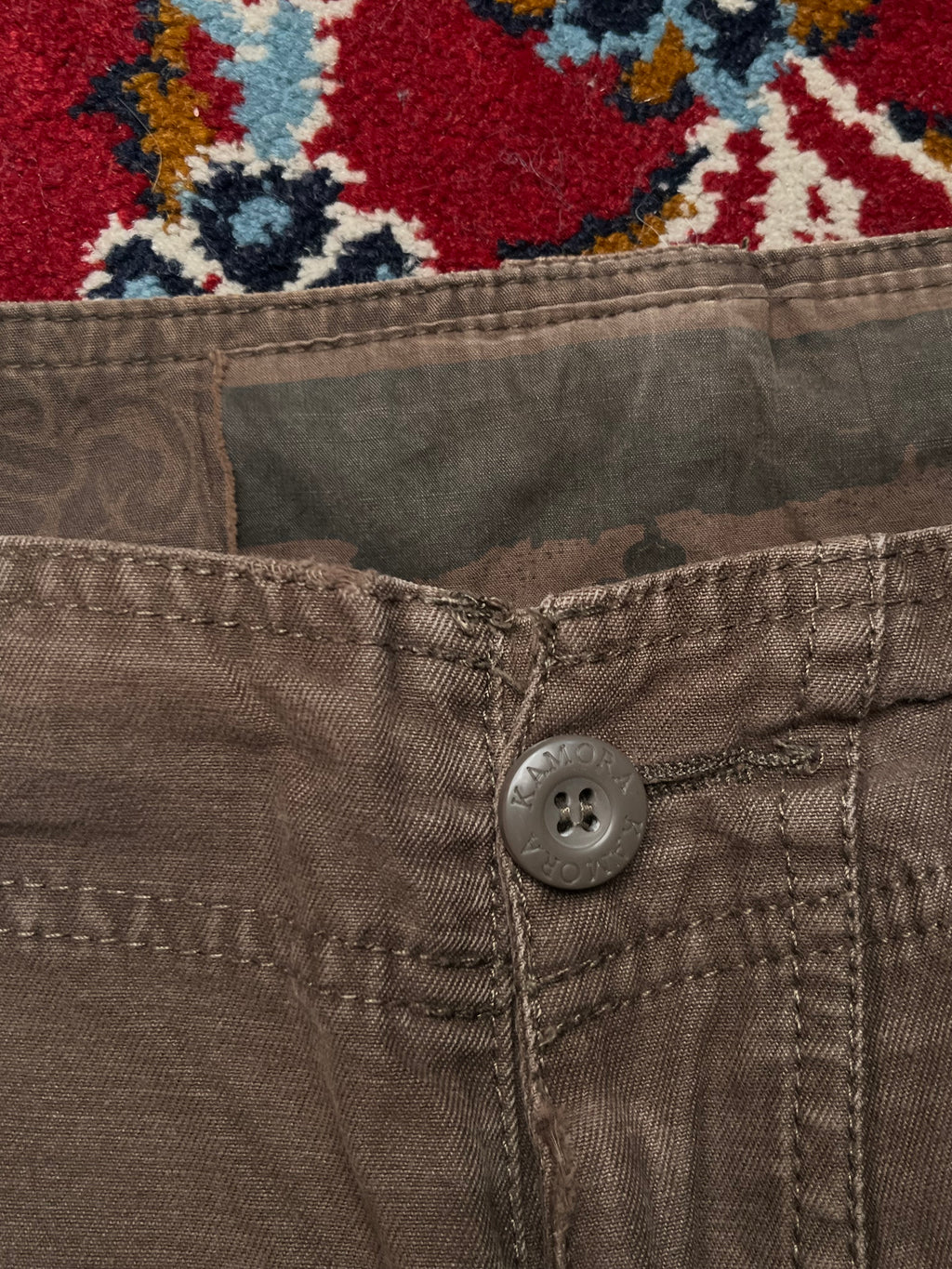 Vintage Kamora Multi Pocket Canvas Brown Cargo JEANS - 34