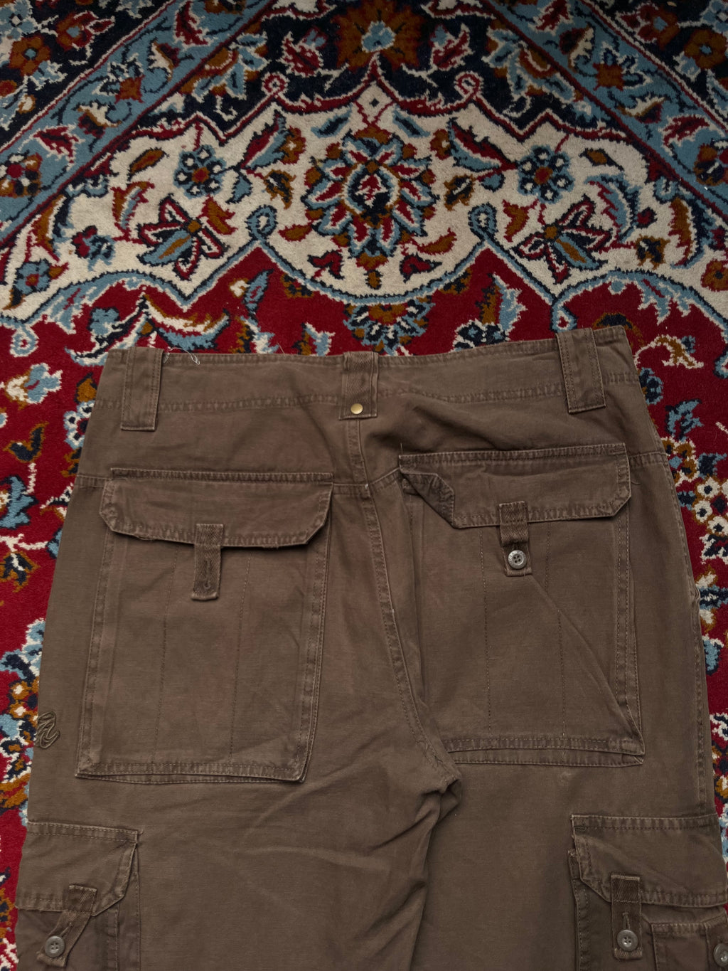 Vintage Kamora Multi Pocket Canvas Brown Cargo JEANS - 34