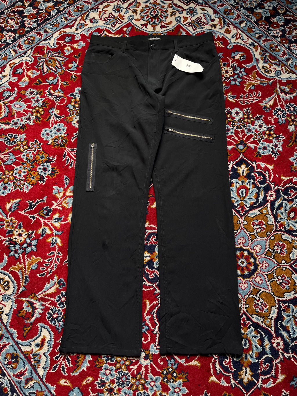 Take A Look City Line Multi Zip Stretch Black JEANS - 36