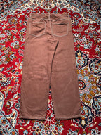 Bershka 90s Wide Fit Contrast Stitch Brown JEANS - 34