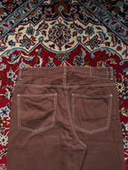 Bershka 90s Wide Fit Contrast Stitch Brown JEANS - 34