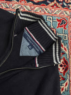 Tommy Hilfiger Ribbed Knit Cotton Mock Neck Zip Sweater- M