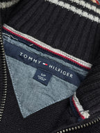 Tommy Hilfiger Ribbed Knit Cotton Mock Neck Zip Sweater- M