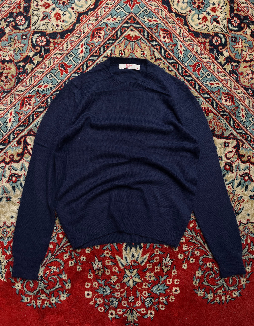 8 Seconds Fur Wool Navy Blue Knit Sweater - S