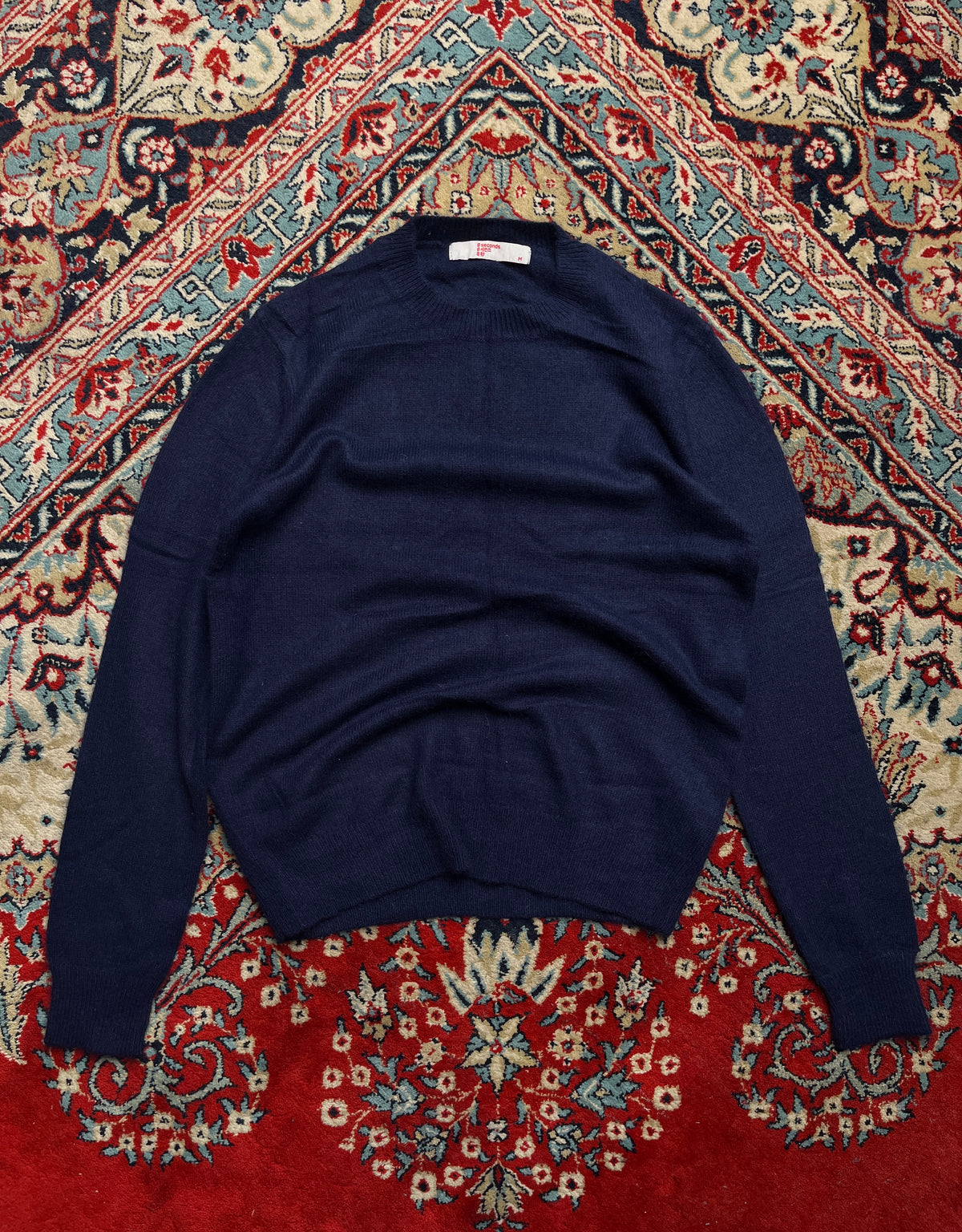 8 Seconds Fur Wool Navy Blue Knit Sweater - S