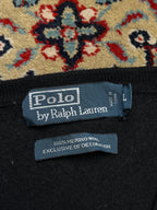Polo Ralph Lauren Black Wool V-Neck Knit Pullover Sweater - M