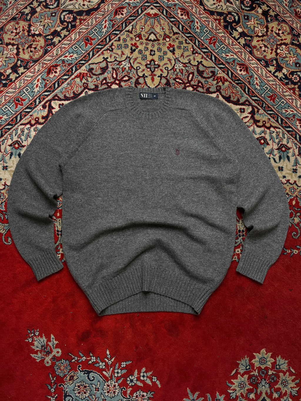 NII New York Grey Crewneck Knit Pullover Sweater - M