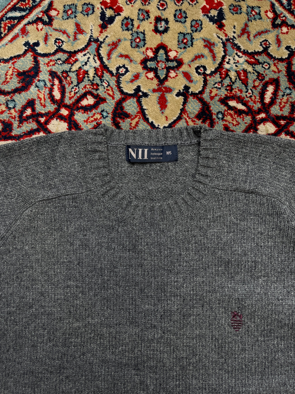 NII New York Grey Crewneck Knit Pullover Sweater - M
