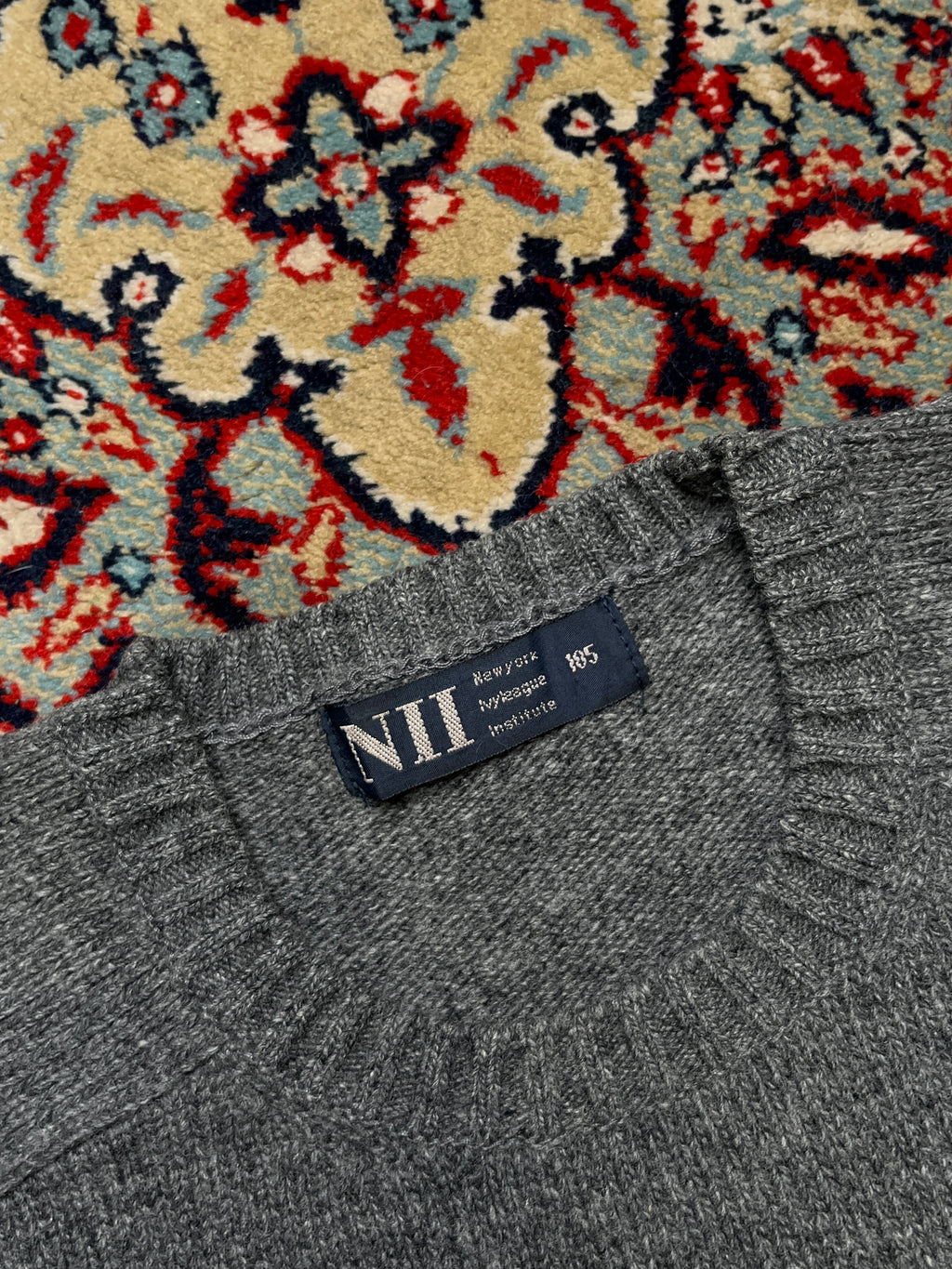 NII New York Grey Crewneck Knit Pullover Sweater - M