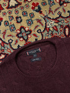 Tommy Hilfiger Burgundy Wool Cable Knit Crewneck Sweater - XL