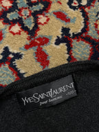 Vintage Yves Saint Laurent YSL Wool Charcoal Grey V-Neck Knit Pullover Sweater - M