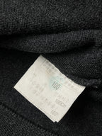 Vintage Yves Saint Laurent YSL Wool Charcoal Grey V-Neck Knit Pullover Sweater - M