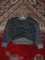 MMIC Charcoal Grey Fuzzy Super Soft Knit Oversized Pullover Sweater - M