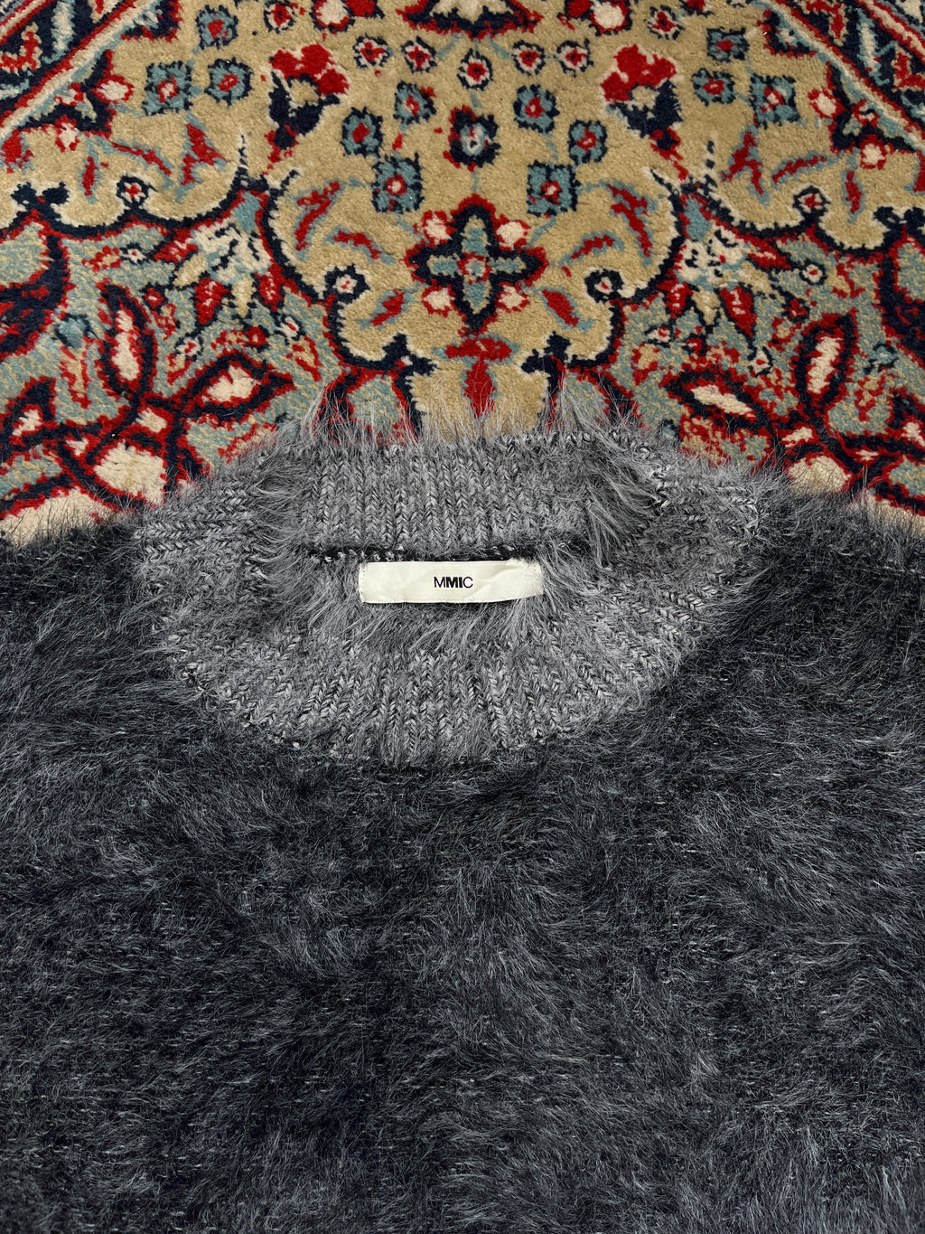 MMIC Charcoal Grey Fuzzy Super Soft Knit Oversized Pullover Sweater - M