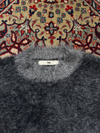 MMIC Charcoal Grey Fuzzy Super Soft Knit Oversized Pullover Sweater - M