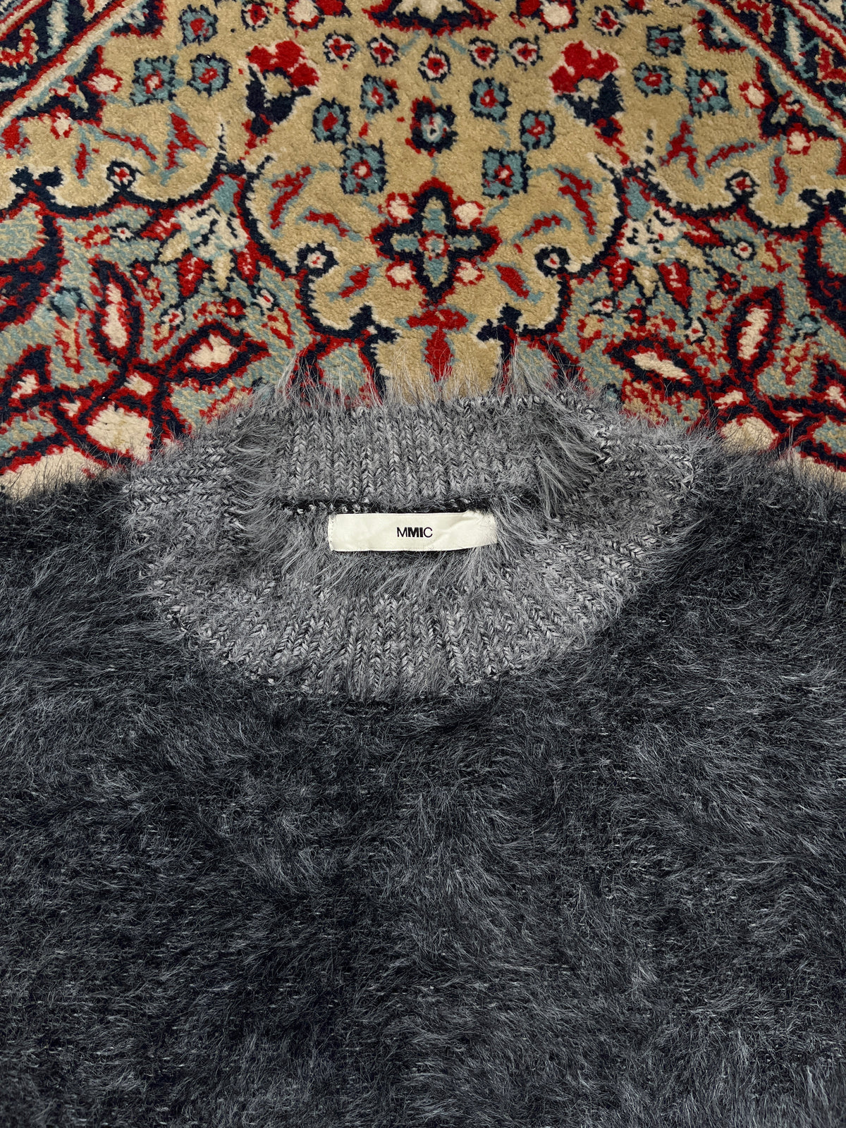 MMIC Charcoal Grey Fuzzy Super Soft Knit Oversized Pullover Sweater - M