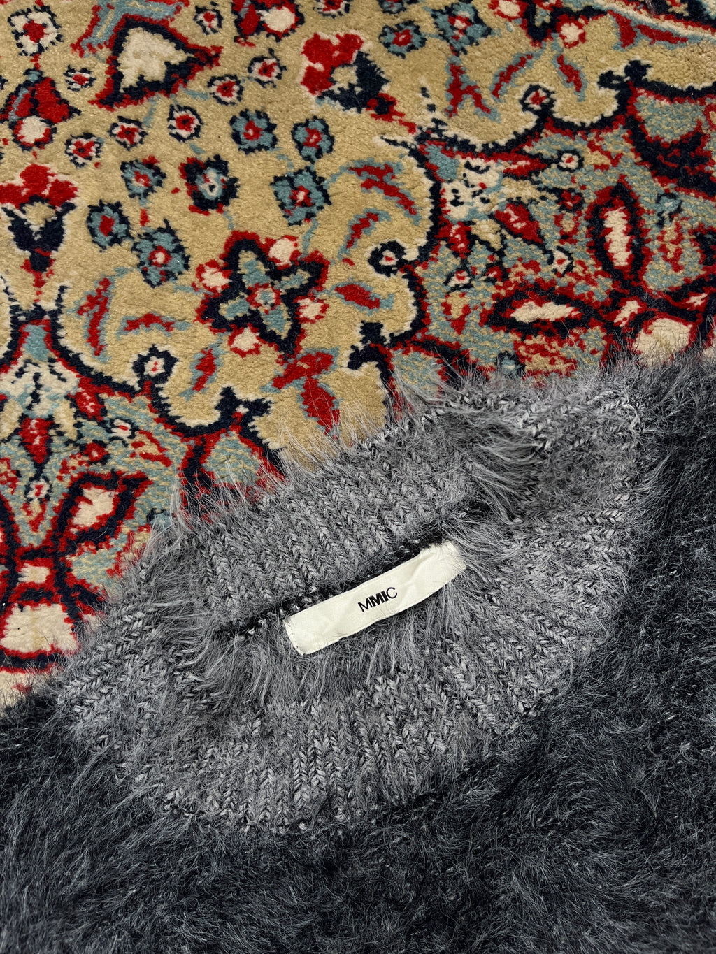 MMIC Charcoal Grey Fuzzy Super Soft Knit Oversized Pullover Sweater - M